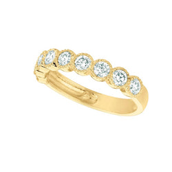 Lab Grown Diamond Half Eternity Band Ring 1 Carat 14K Yellow Gold