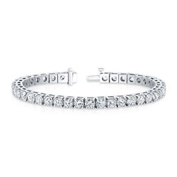 Lab Grown Diamond Tennis Bracelet Solid Gold 17.10 Carats Round Fine Jewelry