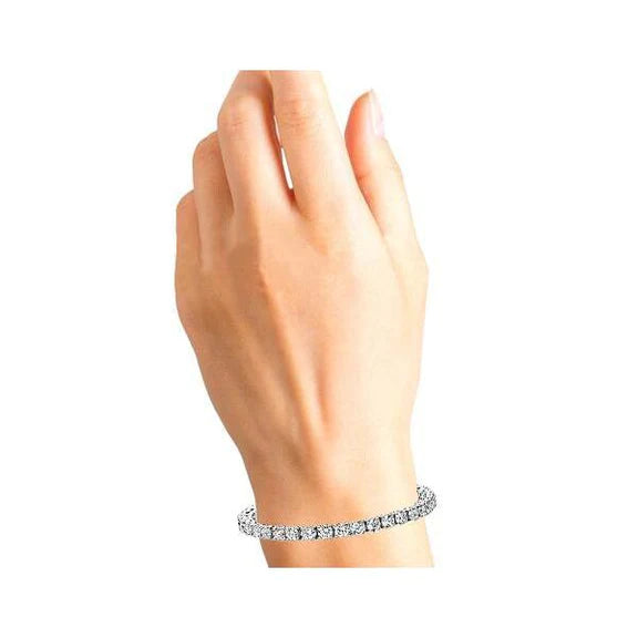 Lab Grown Diamond Tennis Bracelet White Gold 14K 12 Carats