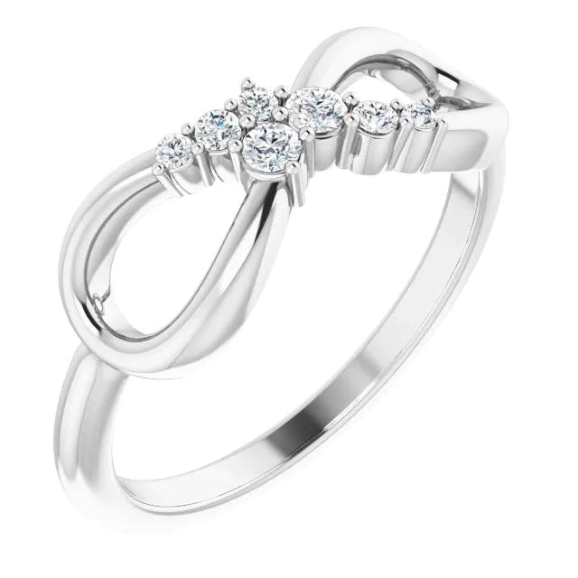 Lab Grown Diamond Wedding Anniversary Band 0.39 Carats Infinity Ladies Jewelry
