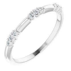 Lab Grown Diamond Wedding Band 0.60 Carats Prong Setting White Gold