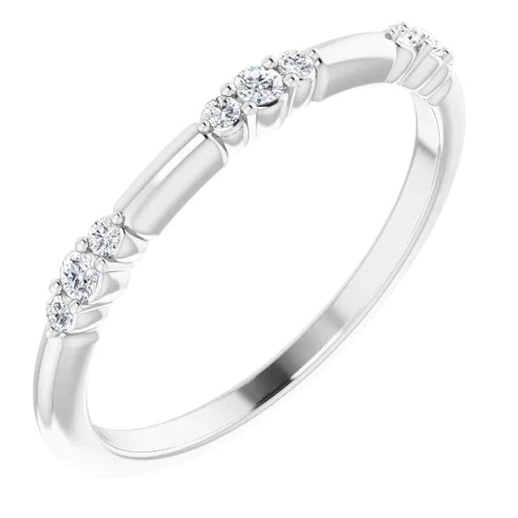 Lab Grown Diamond Wedding Band 0.60 Carats Prong Setting White Gold