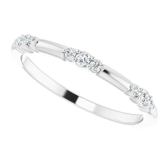 Lab Grown Diamond Wedding Band 0.60 Carats Prong Setting White Gold