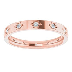 Lab Grown Diamond Wedding Eternity Band 0.36 Carats Rose Gold 14K New