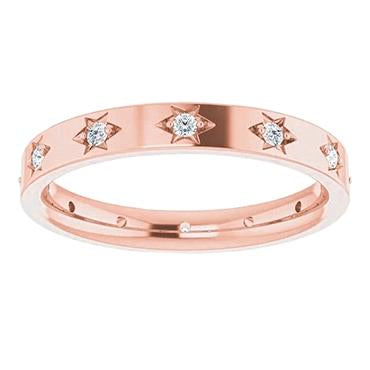 Lab Grown Diamond Wedding Eternity Band 0.36 Carats Rose Gold 14K New