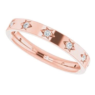 Lab Grown Diamond Wedding Eternity Band 0.36 Carats Rose Gold 14K New
