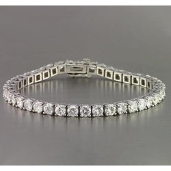 Lab Grown Diamonds Tennis Bracelet 10 Carats White Gold New