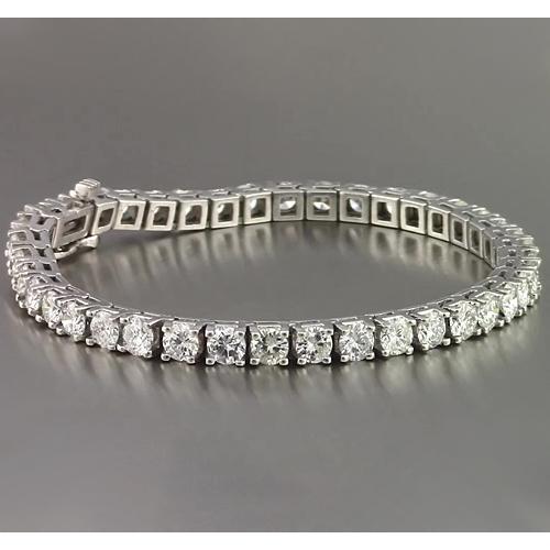 Lab Grown Diamonds Tennis Bracelet 10 Carats White Gold New