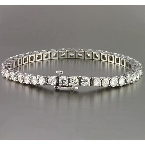 Lab Grown Diamonds Tennis Bracelet 10 Carats White Gold New