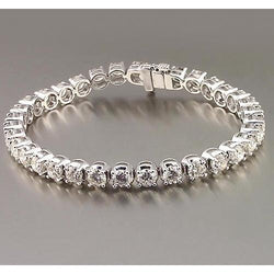 Lab Grown Diamonds Tennis Bracelet Prong Set 10.20 Carats White Gold Jewelry 14K