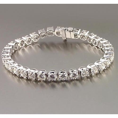 Lab Grown Diamonds Tennis Bracelet Prong Set 10.20 Carats White Gold Jewelry 14K