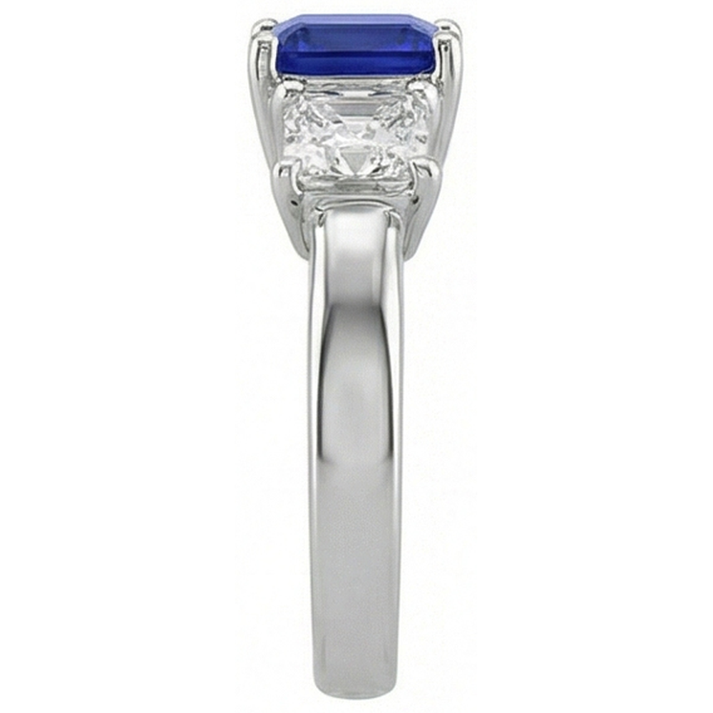natural asscher sapphire 2ct ring top view