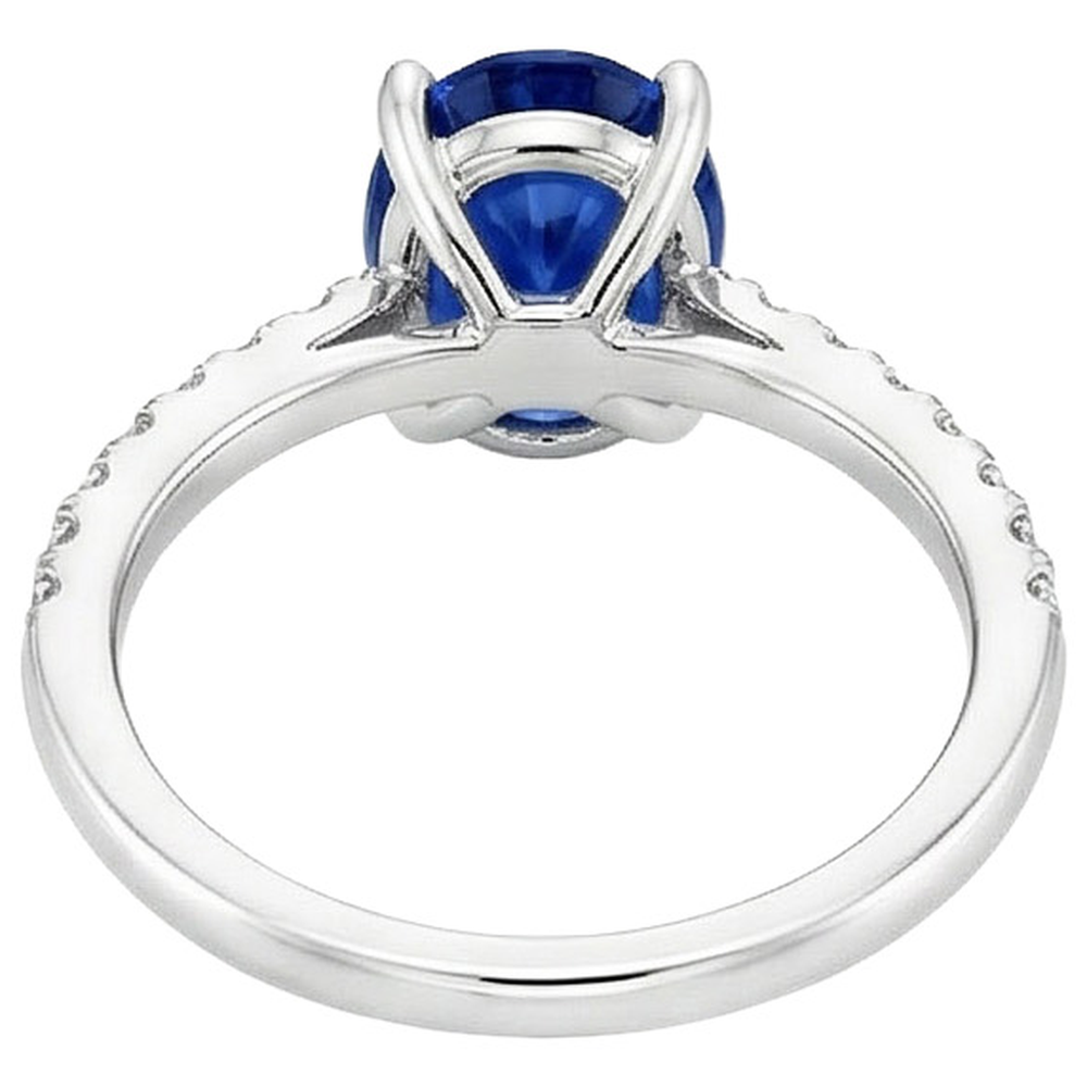 natural round sapphire 5.25ct ring side angle