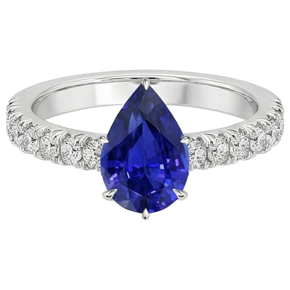 natural round sapphire 5.50ct ring close up detail