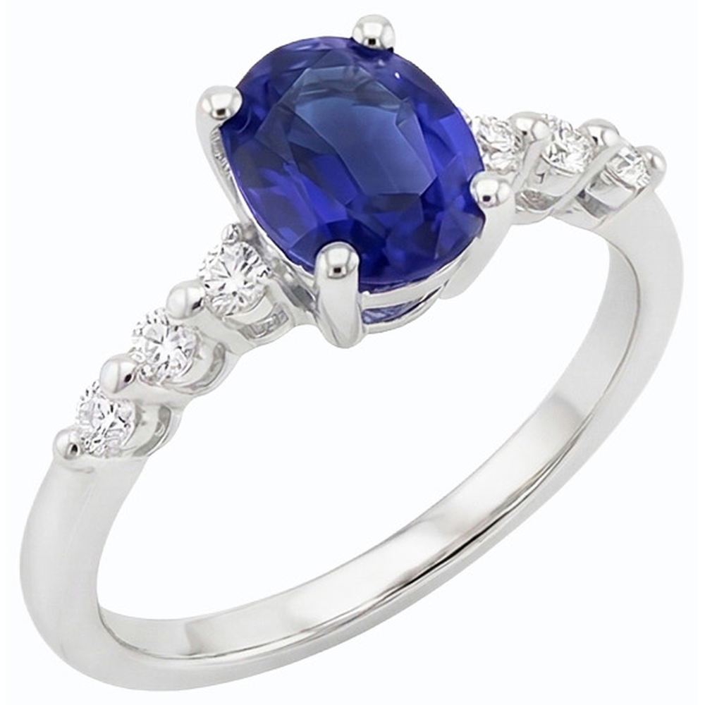 natural round sapphire 4ct ring side angle