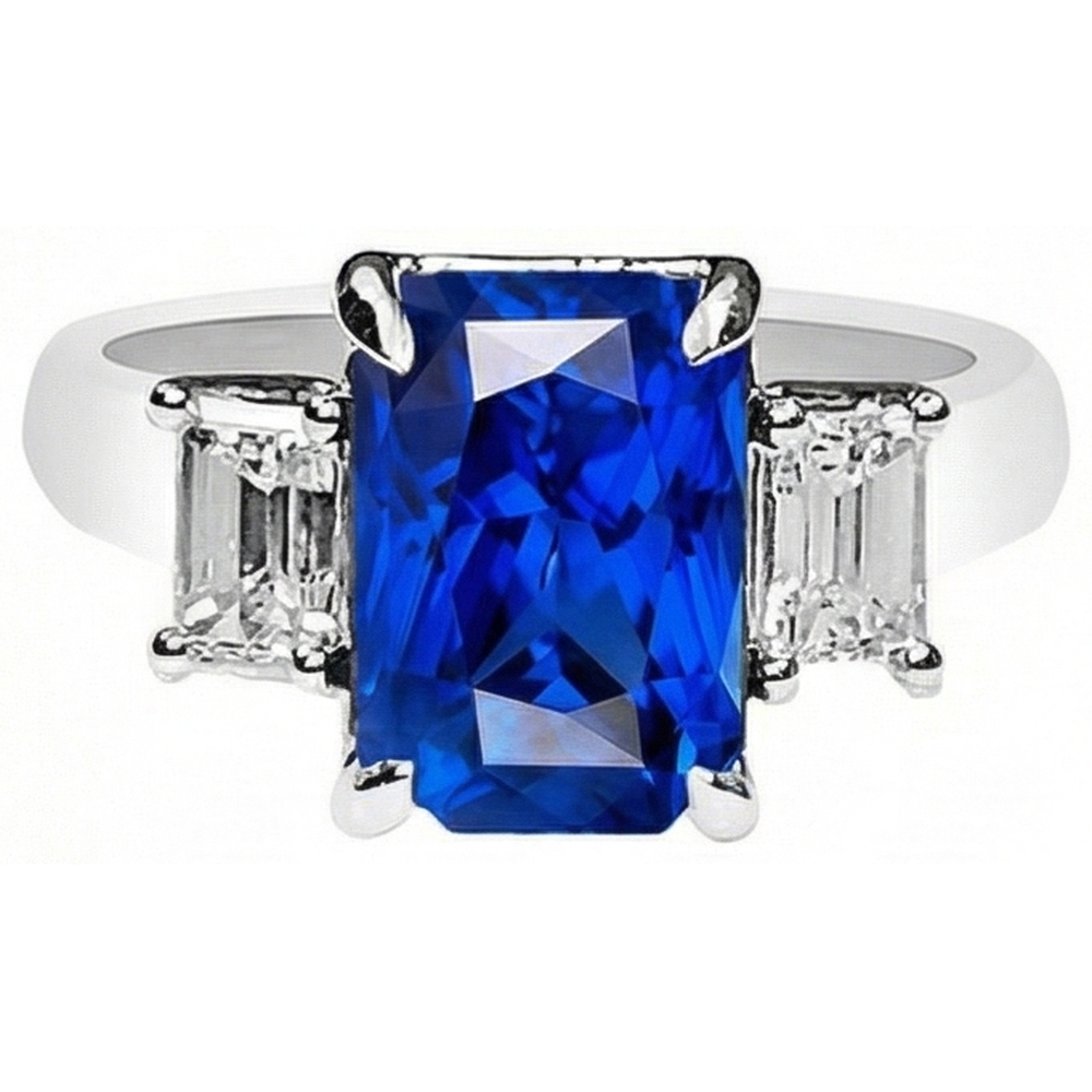 natural emerald sapphire 5ct ring side angle