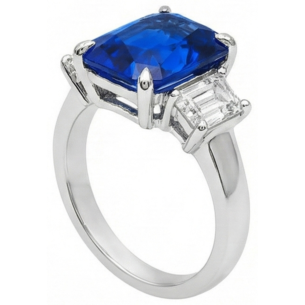 natural emerald sapphire 5ct ring close up detail