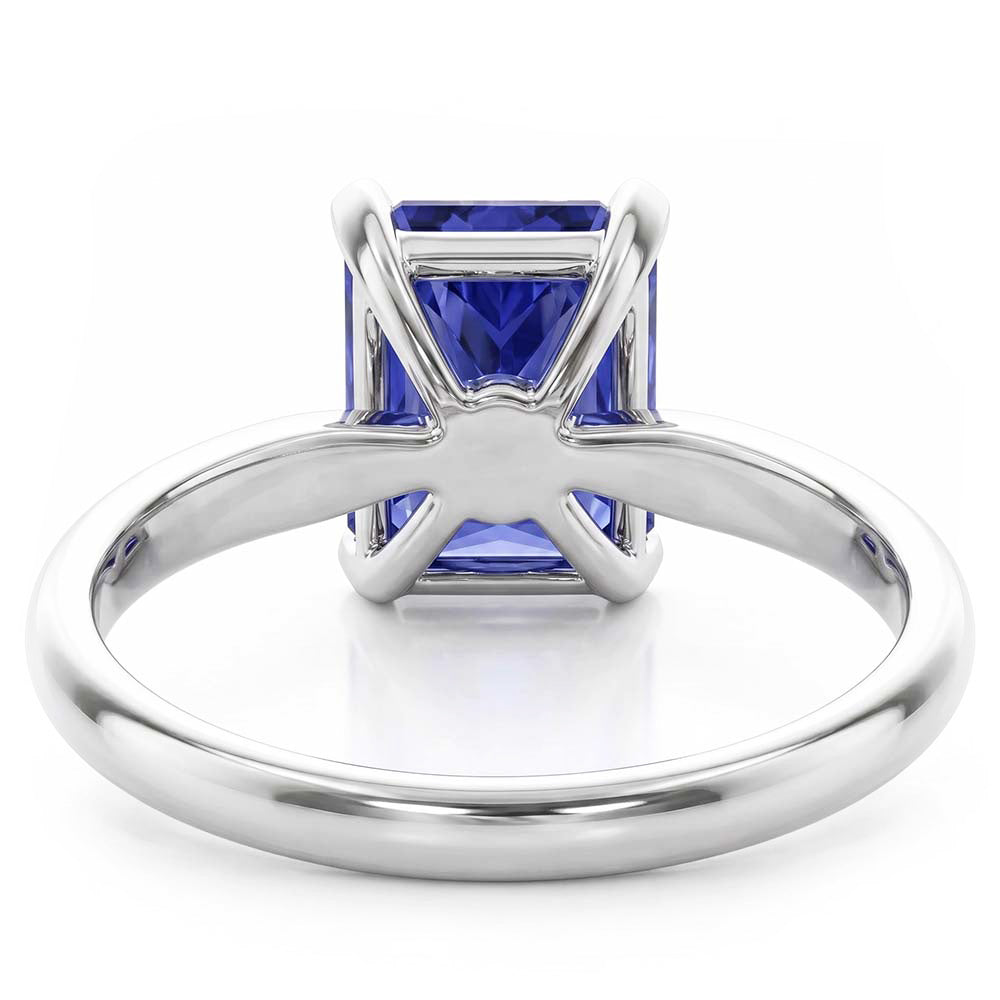 Ladies Gold Solitaire Radiant Sri Lankan Sapphire Ring 1.50 Carats