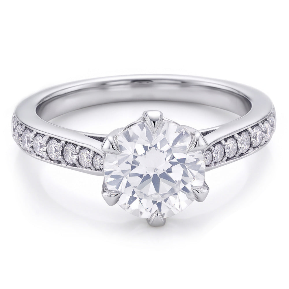 Ladies Gold Wedding Ring 2 Carats Old Mine Cut Real Natural Earth Mined Diamond ( Not Lab Grown ) Jewelry 14K
