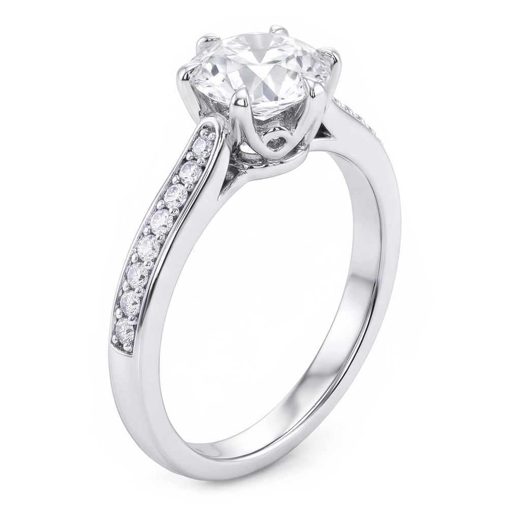 Ladies Gold Wedding Ring 2 Carats Old Mine Cut Real Natural Earth Mined Diamond ( Not Lab Grown ) Jewelry 14K