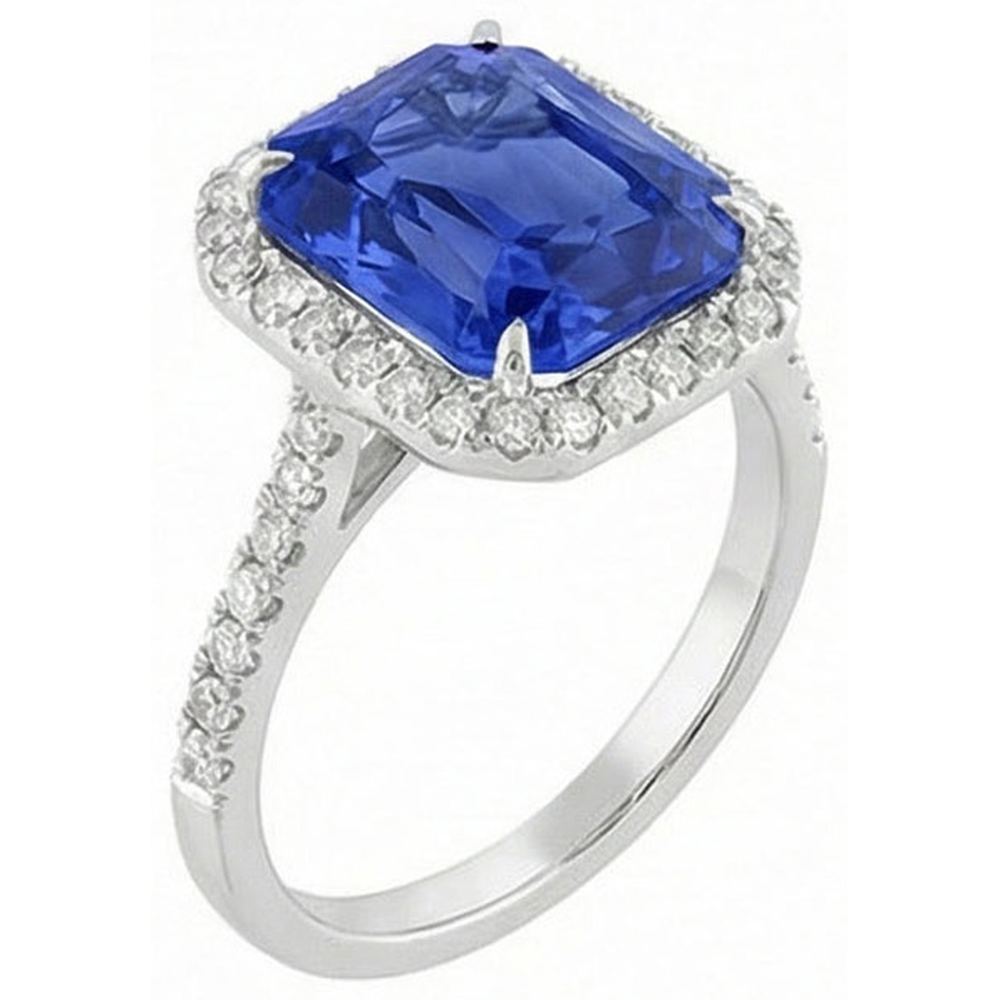natural round sapphire 5ct ring close up detail