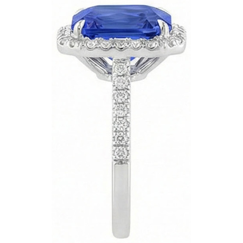 natural round sapphire 5ct ring top view