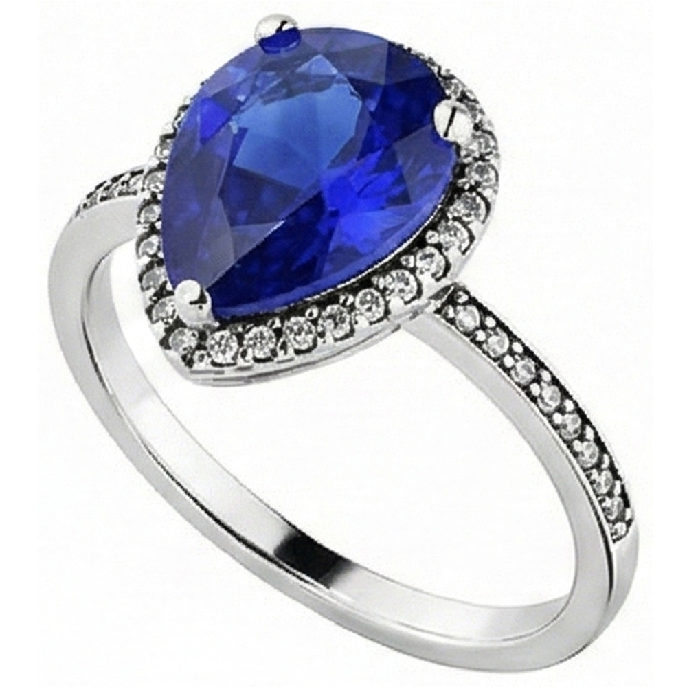 natural round sapphire 4ct ring top view