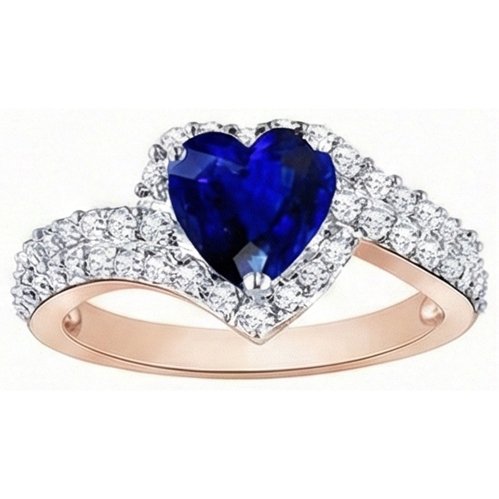 natural round sapphire 4.50ct ring profile view