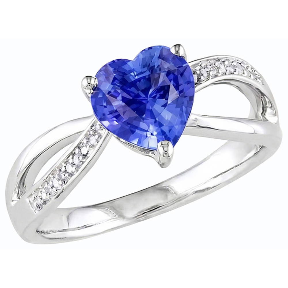 natural round sapphire 3.50ct ring top view