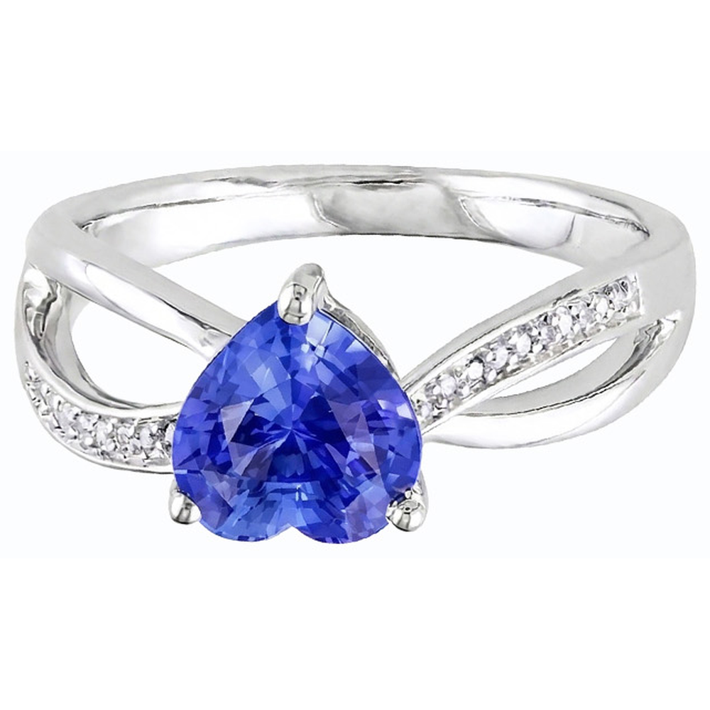 natural round sapphire 3.50ct ring profile view