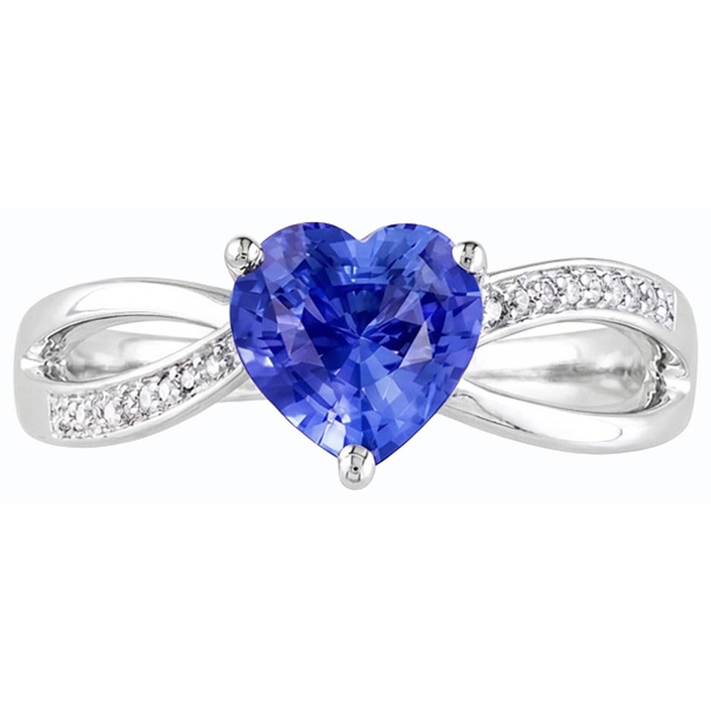 natural round sapphire 3.50ct ring side angle