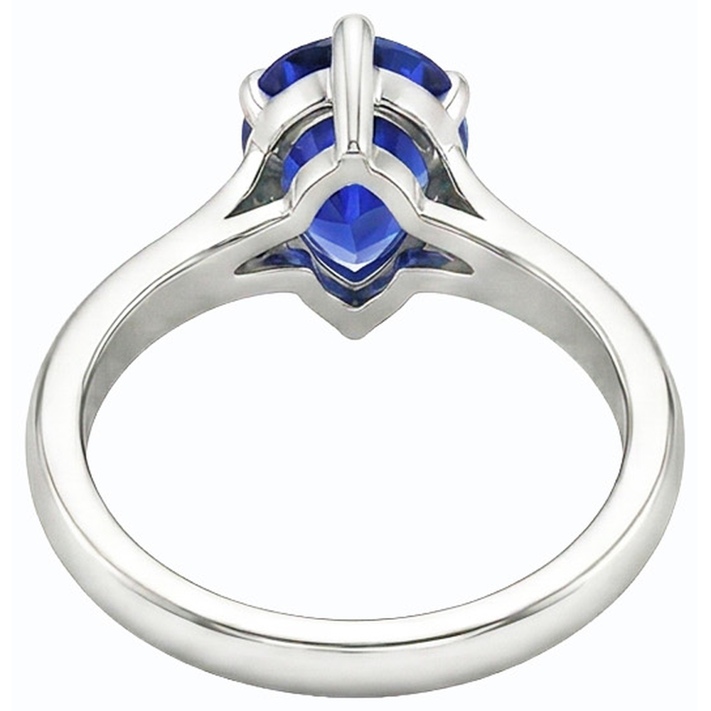 natural pear sapphire 2ct ring side angle