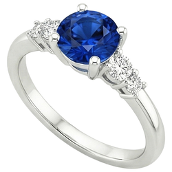 Natural Sapphire Ring 2.50ct - White Gold 14K
