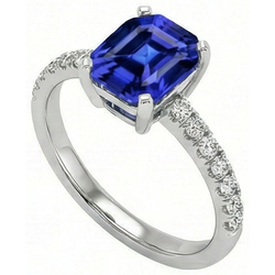 Natural Sapphire Ring 9.25ct - White Gold 14K