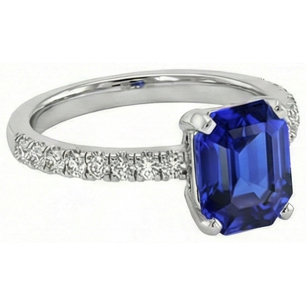 natural round sapphire 9.25ct ring close up detail