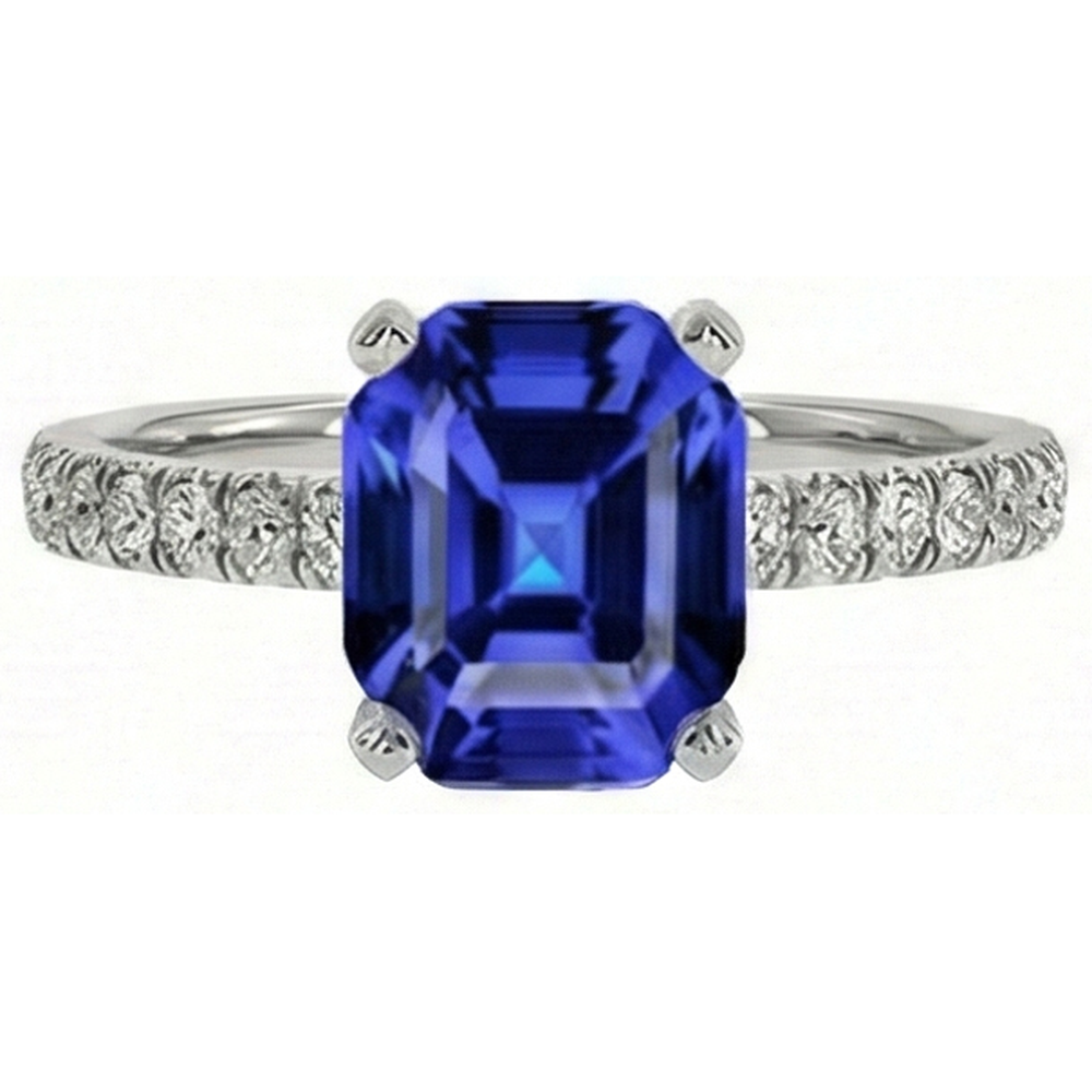 natural round sapphire 9.25ct ring side angle