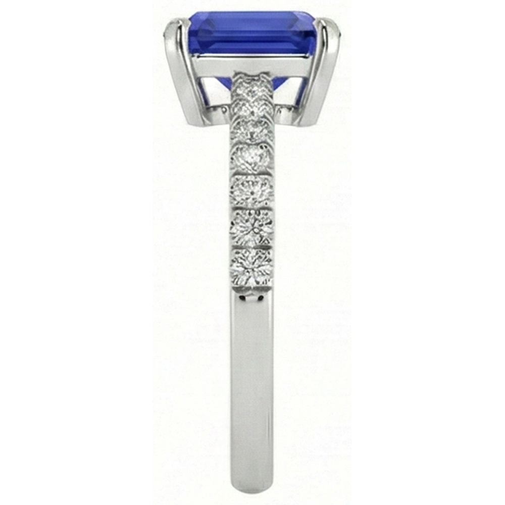 natural round sapphire 9.25ct ring top view