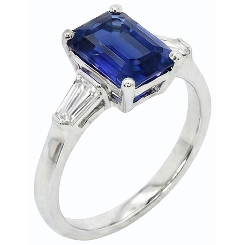 natural emerald sapphire 3ct ring side angle