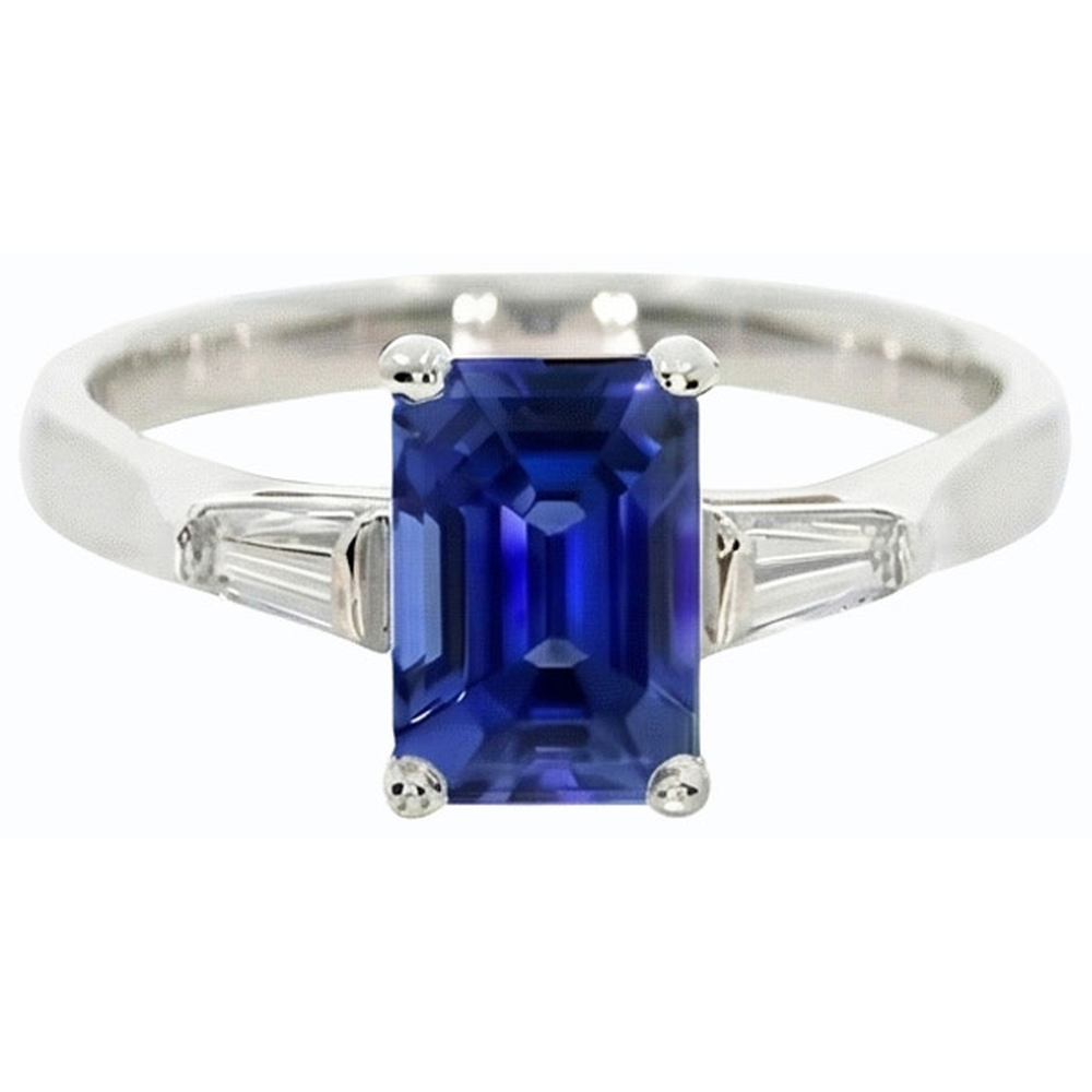 natural emerald sapphire 3ct ring close up detail