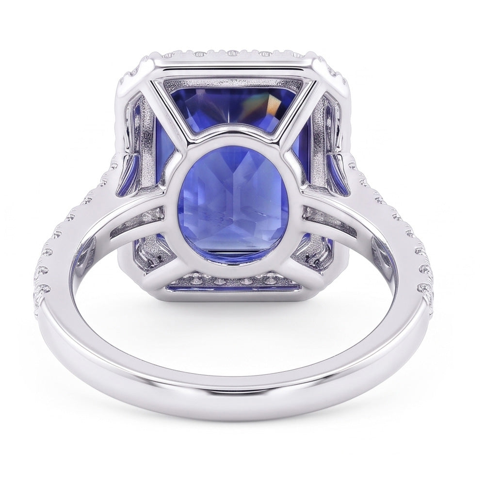Ladies Natural Earth Mined Diamond ( Not Lab Grown ) Engagement Ring Bezel Set Sapphire Radiant 4.50 Carats