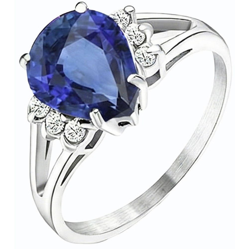natural round sapphire 3.50ct ring side angle