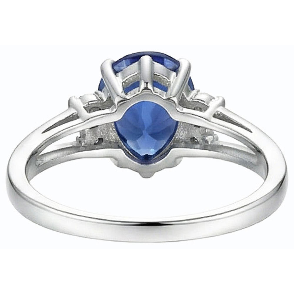 natural round sapphire 3.50ct ring profile view