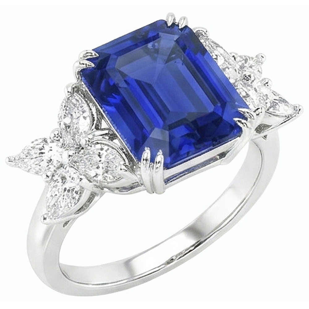 natural emerald sapphire 4ct ring side angle
