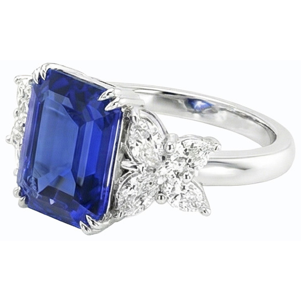 natural emerald sapphire 4ct ring top view