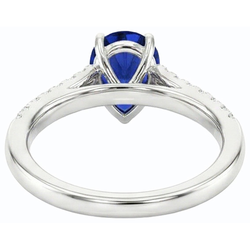 Natural Sapphire Ring 3ct - White Gold 14K