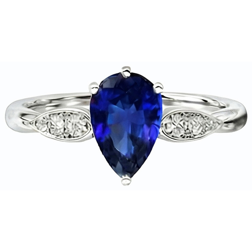 natural round sapphire 2ct ring side angle