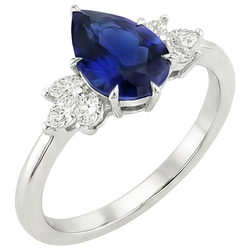 Natural Sapphire Ring 7.25ct - White Gold 14K