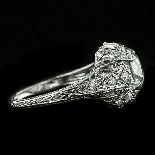 natural round diamond 4.25ct ring side angle