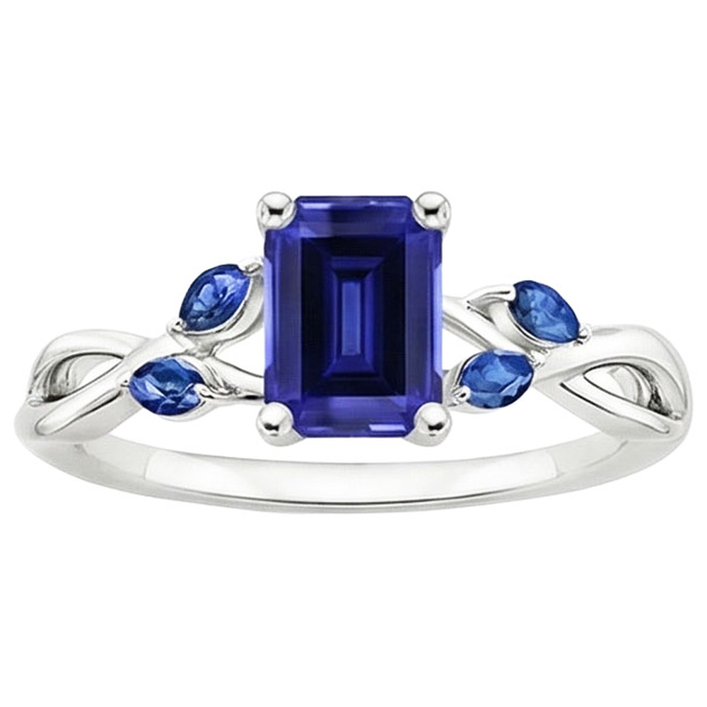 natural emerald sapphire 3.50ct ring top view