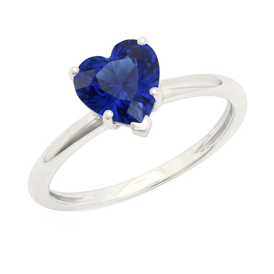natural heart sapphire 2ct ring top view